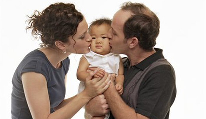 adopted baby with parents