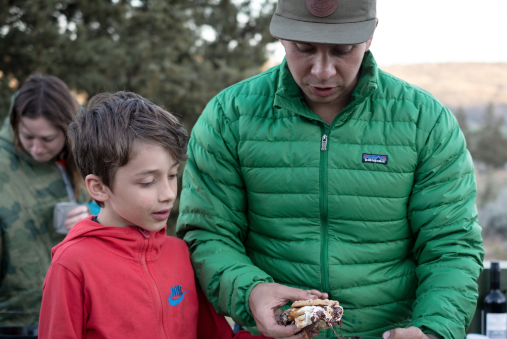 Boy & Dad camping