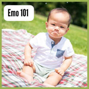 Emo 101 camp promo showing baby frowning dramatically for